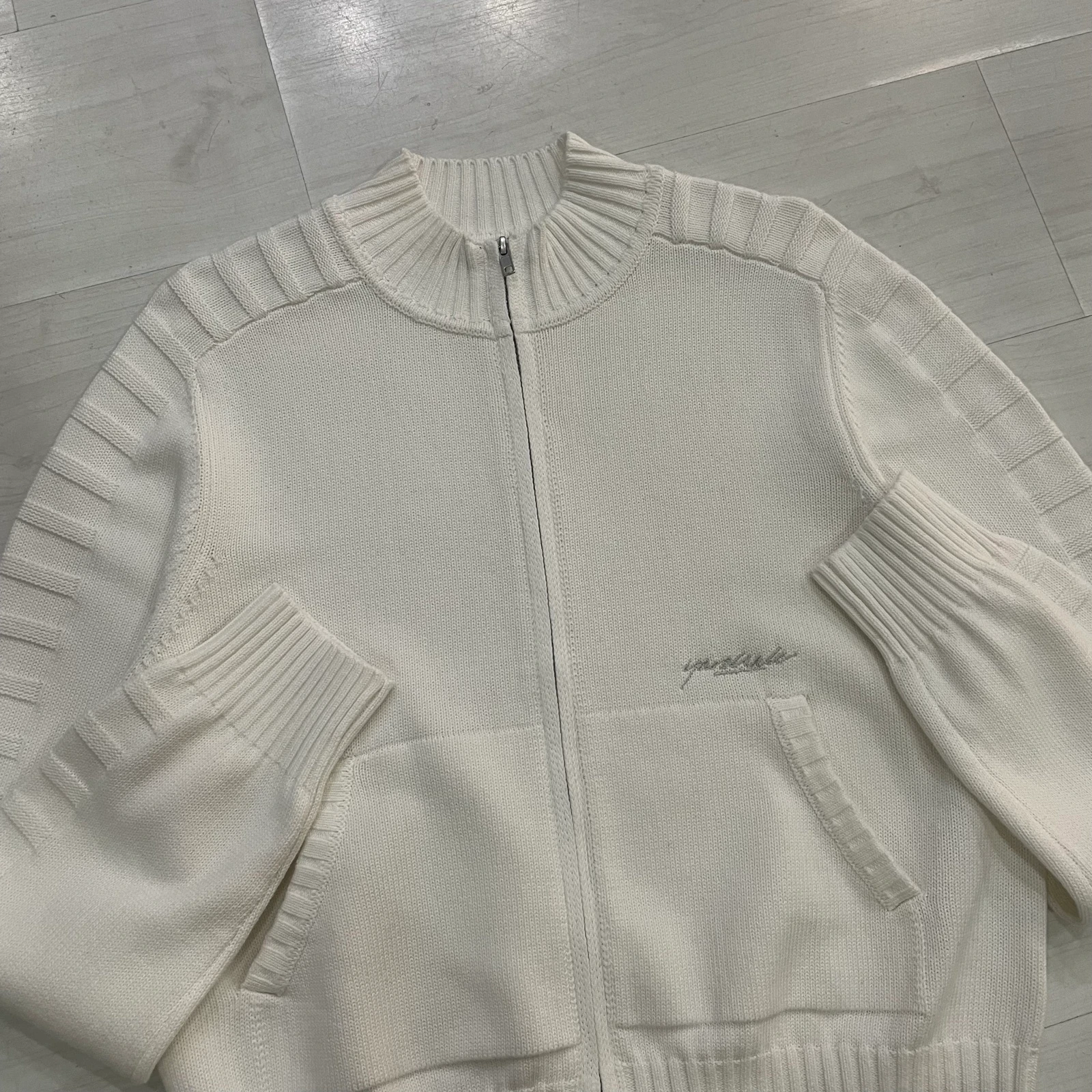 Yardsale - Faldo Knitted Full-Zip (White)